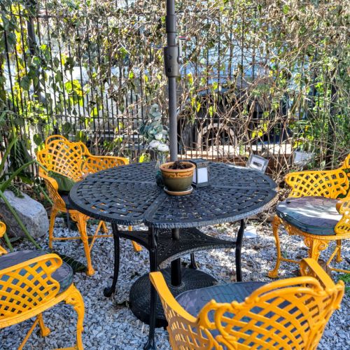 Communal courtyard perfect for morning coffee or late-night wine.