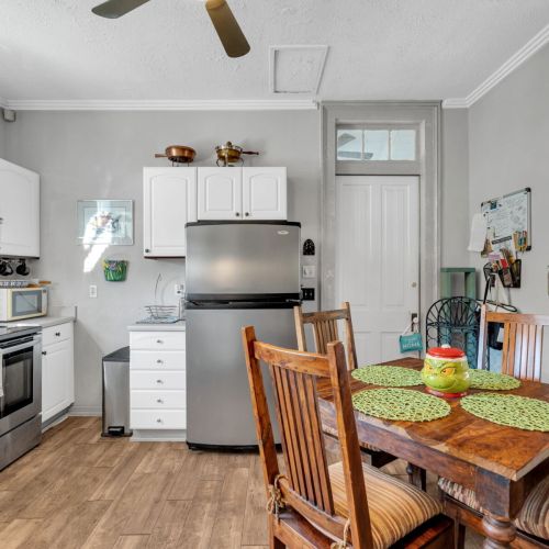 Bright, well-stocked kitchen ready for every meal of the day.